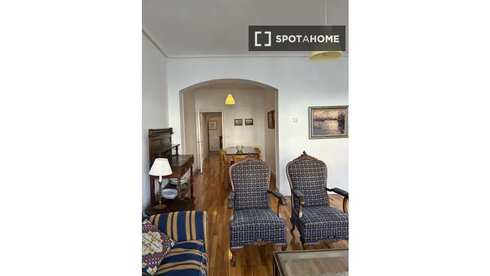 Sala de estar de Piso para compartir en Bilbao  con Aire acondicionado, Terraza y Amueblado