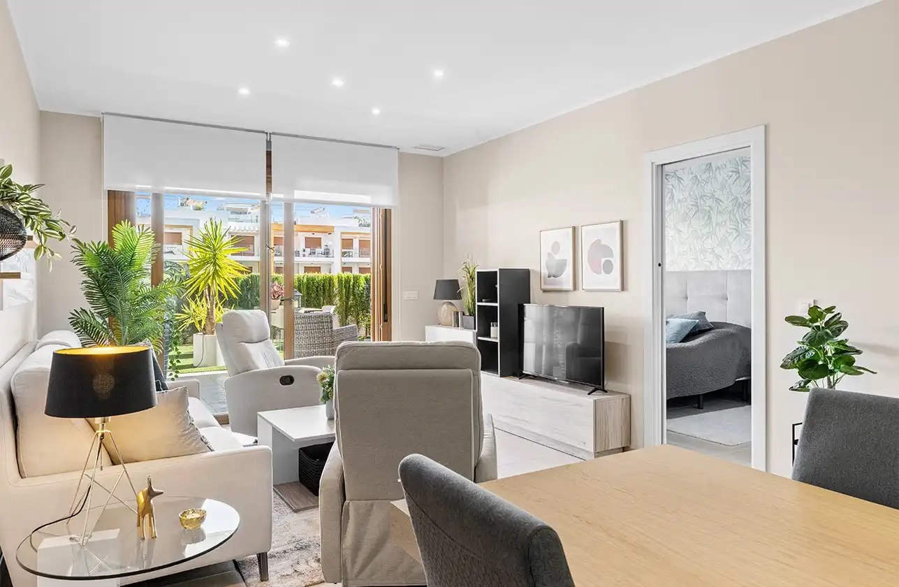 Sala d'estar de Apartament en venda en Orihuela amb Aire condicionat, Calefacció i Jardí privat