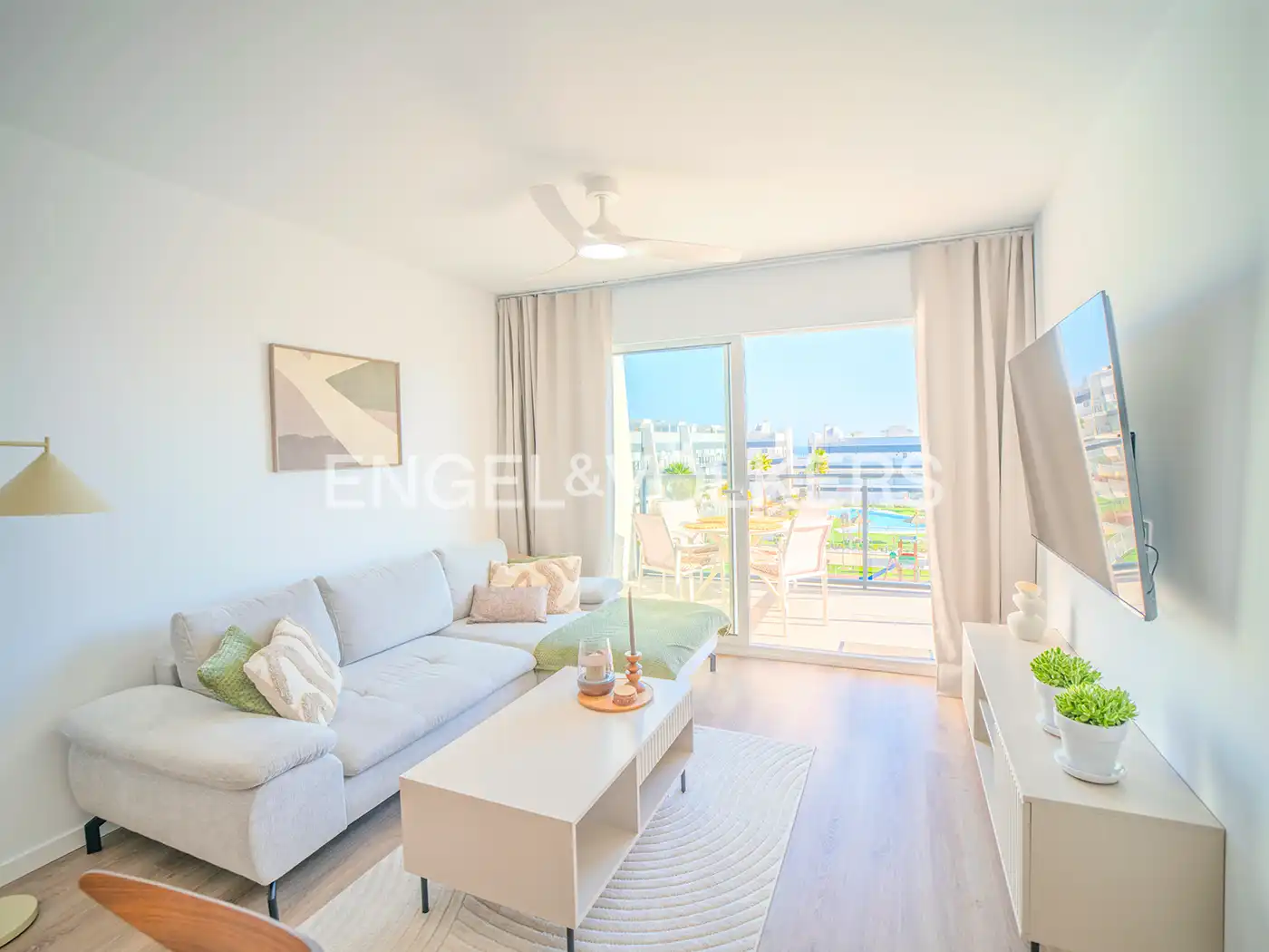 Wohnzimmer von Maisonette zum Verkauf in Santa Pola mit Klimaanlage, Heizung und Terrasse