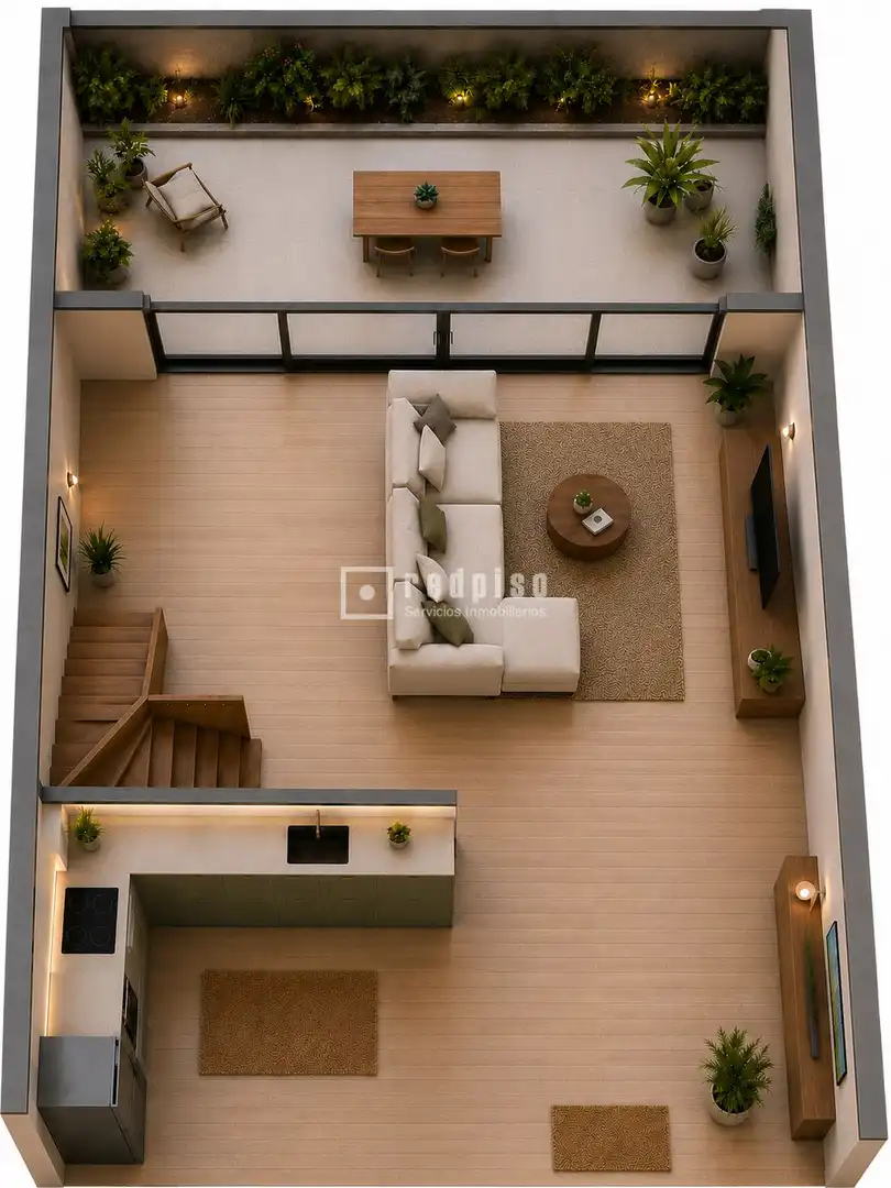 Wohnzimmer von Loft zum Verkauf in Tres Cantos mit Klimaanlage, Heizung und Terrasse