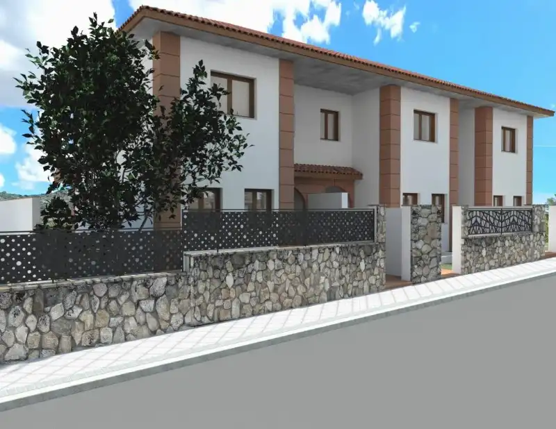 Vista exterior de Casa adosada en venda en El Espinar amb Calefacció, Jardí privat i Terrassa