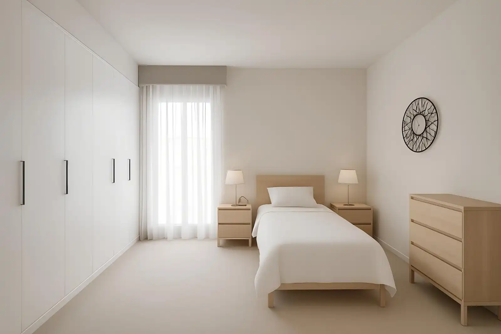 Schlafzimmer von Wohnung zum Verkauf in Sant Joan Les Fonts mit Klimaanlage, Heizung und Parkett