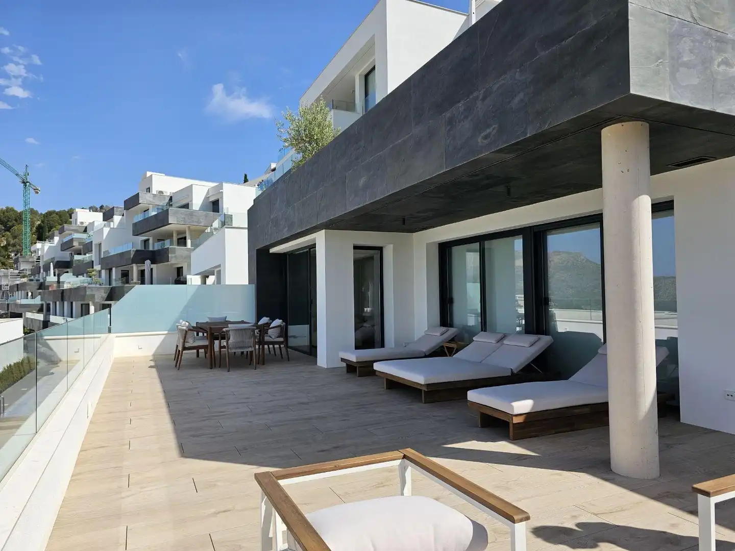 Terrasse von Wohnungen zur Miete in Pedreguer mit Klimaanlage, Heizung und Privatgarten