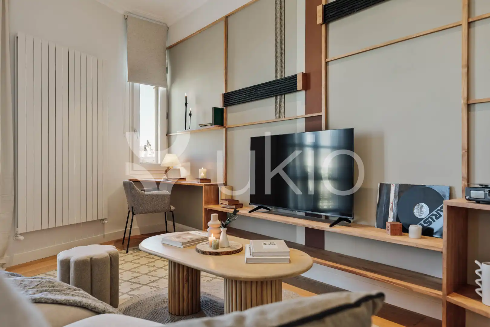 Sala de estar de Apartamento de alquiler en Barcelona con Aire acondicionado, Calefacción y Amueblado