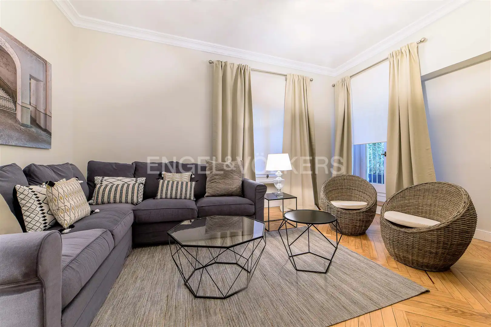 Sala de estar de Piso de alquiler en Madrid con Aire acondicionado, Calefacción y Parquet