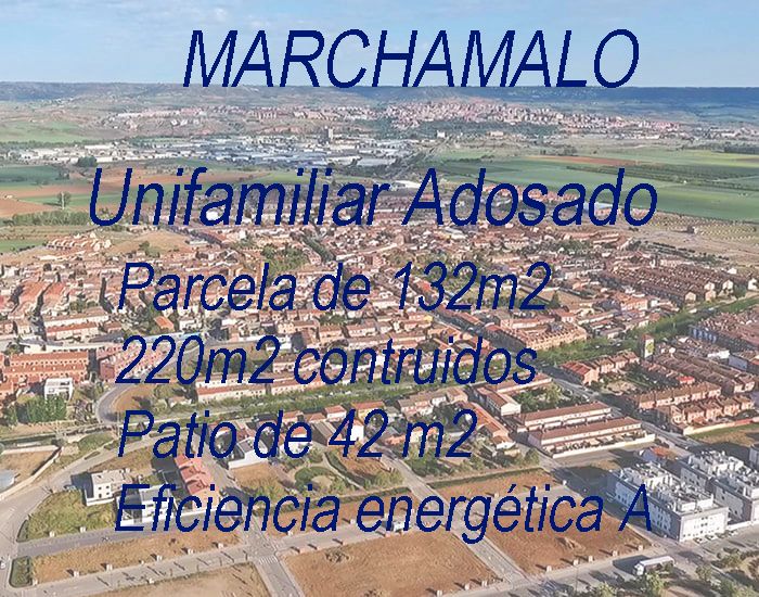 Exterior view of Single-family semi-detached for sale in Marchamalo  with Air Conditioner, Heating and Private garden