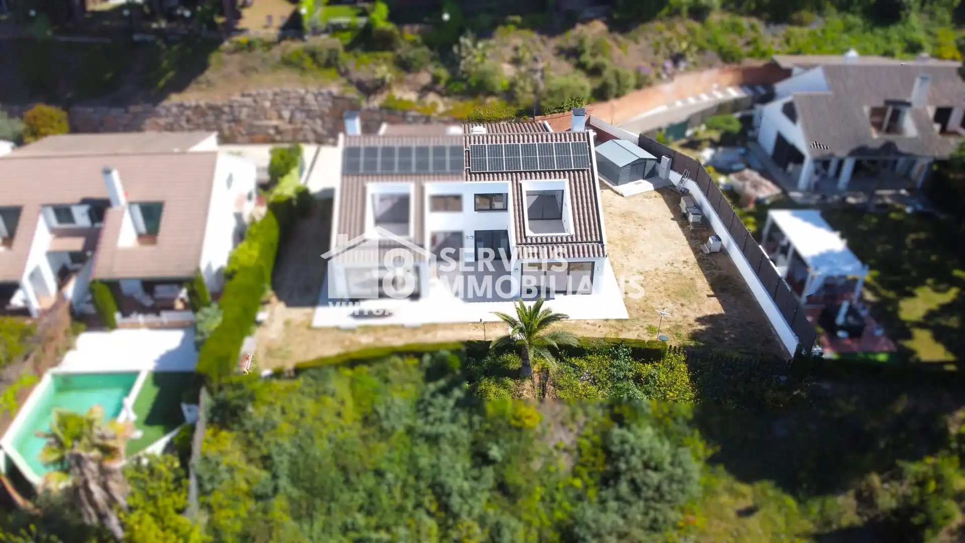 Vista exterior de Casa adosada en venda en Caldes d'Estrac amb Calefacció, Jardí privat i Terrassa