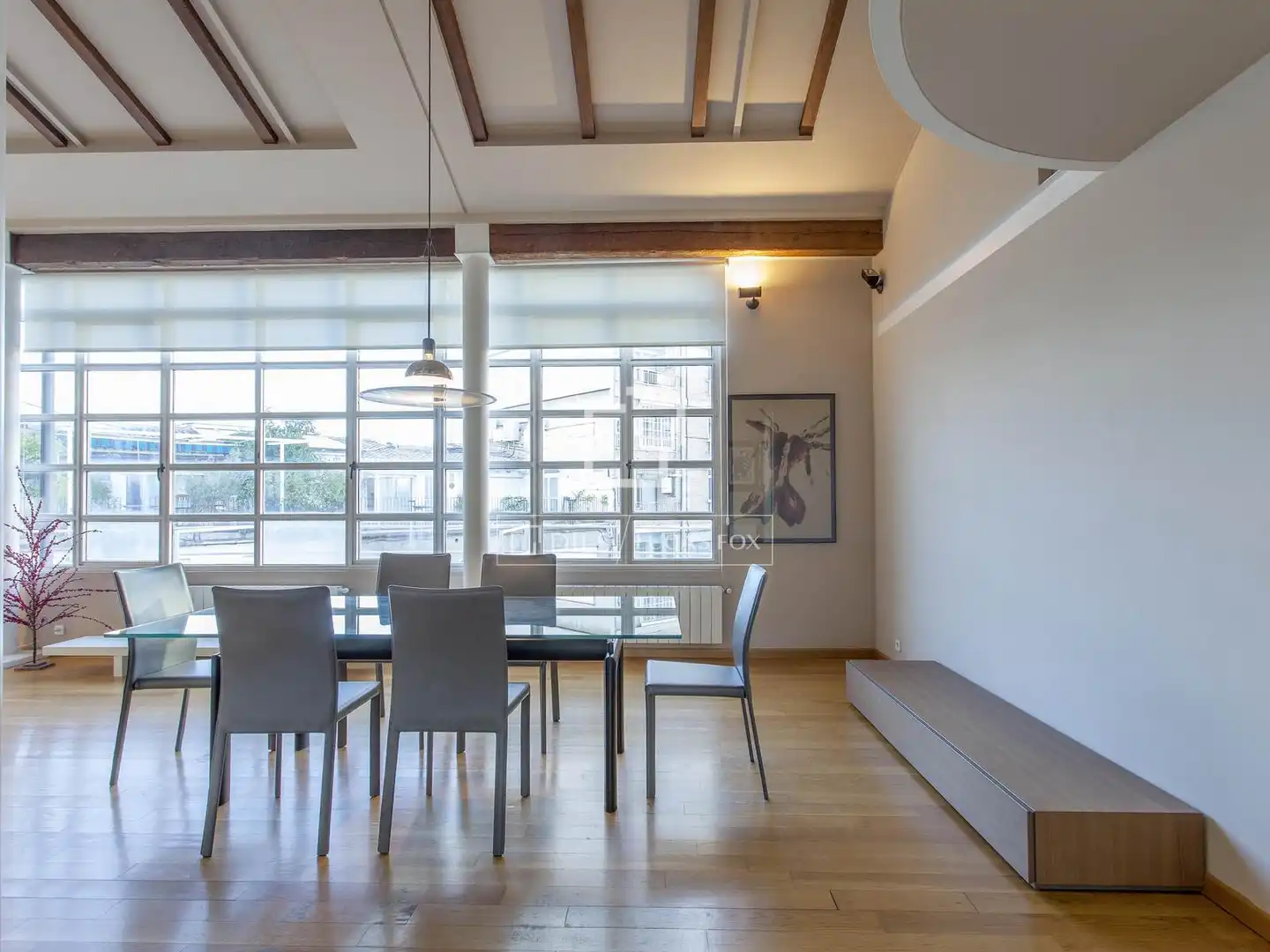 Esszimmer von Dachboden zur Miete in Valencia mit Klimaanlage, Heizung und Parkett