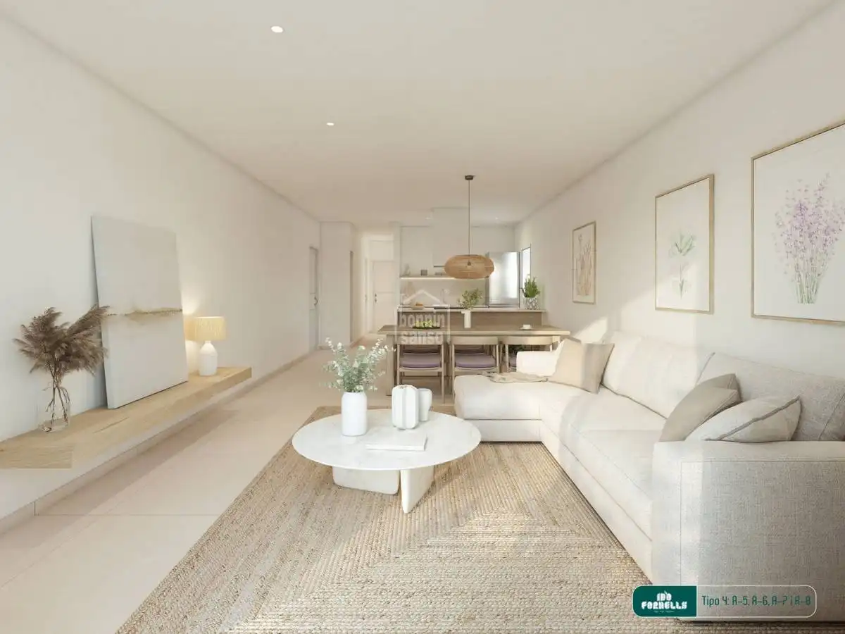 Sala de estar de Apartamento en venta en Es Mercadal con Jardín privado, Terraza y Piscina