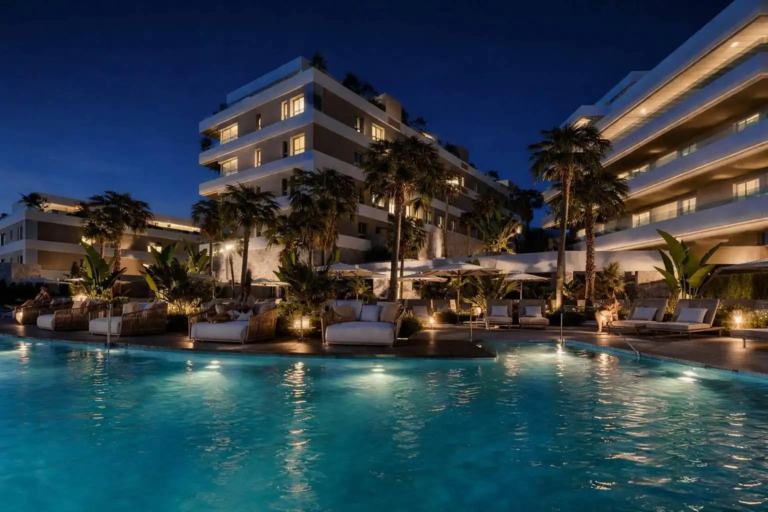 Swimming pool of Apartments for sale in Mijas  with Terrace, Storage room and Balcony