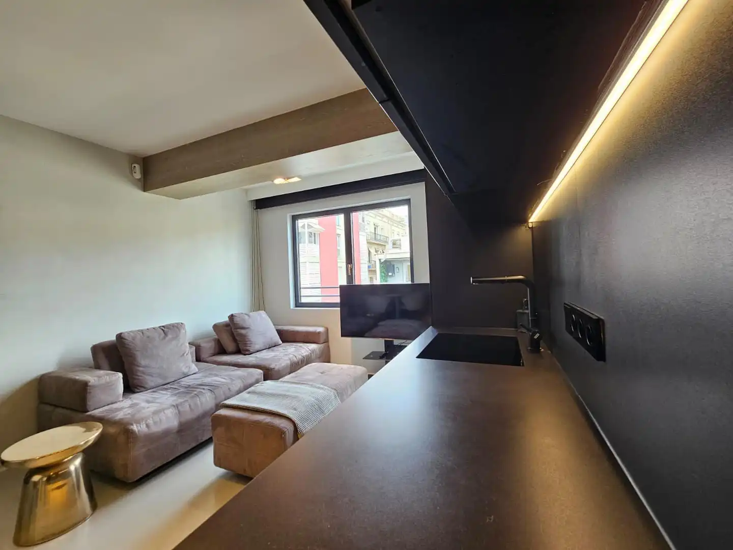 Sala d'estar de Àtic en venda en Barcelona amb Aire condicionat, Calefacció i Terrassa