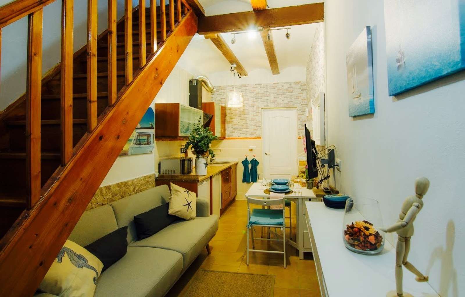 Sala d'estar de Estudi per a compartir en  Valencia Capital amb Aire condicionat, Terrassa i Moblat