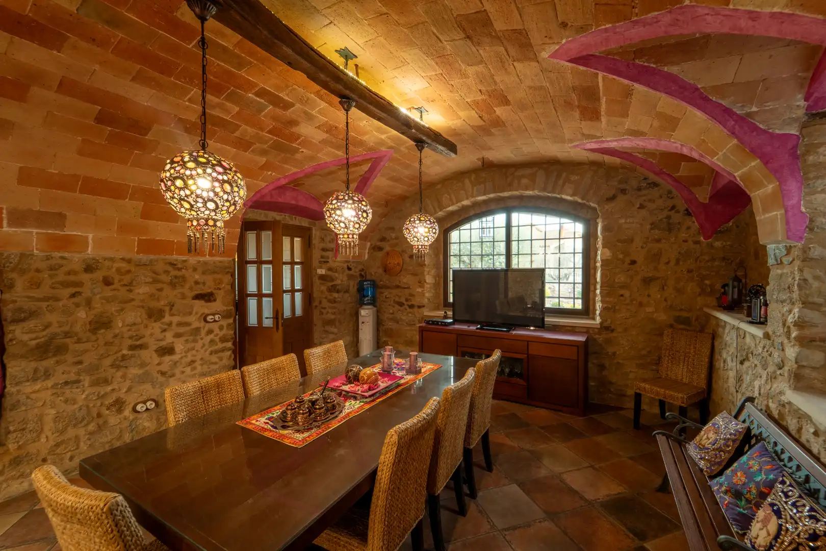 Comedor de Finca rústica en venta en Sant Joan de Mollet con Aire acondicionado, Calefacción y Jardín privado