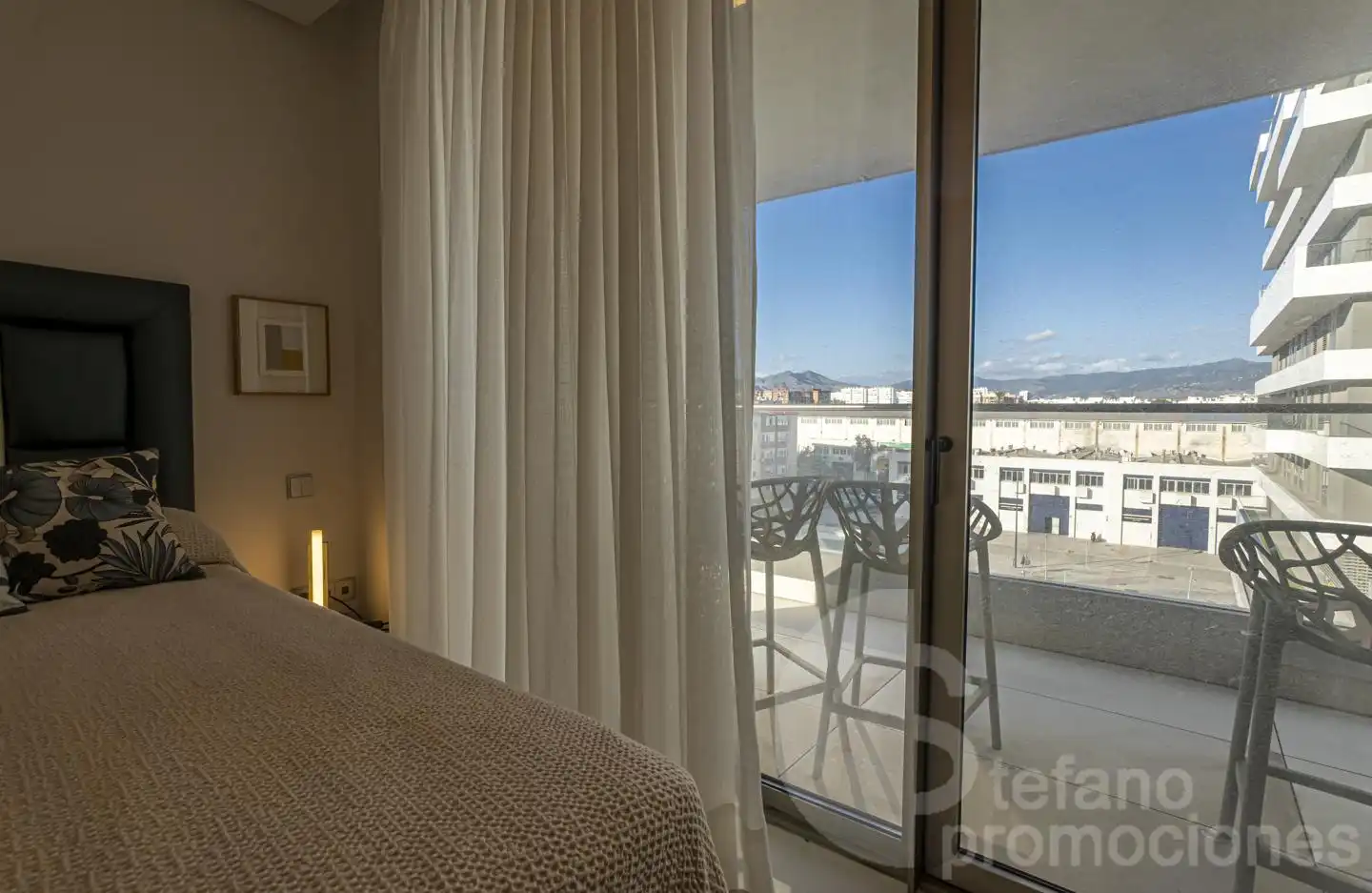 Schlafzimmer von Wohnung zur Miete in Málaga mit Klimaanlage, Heizung und Terrasse