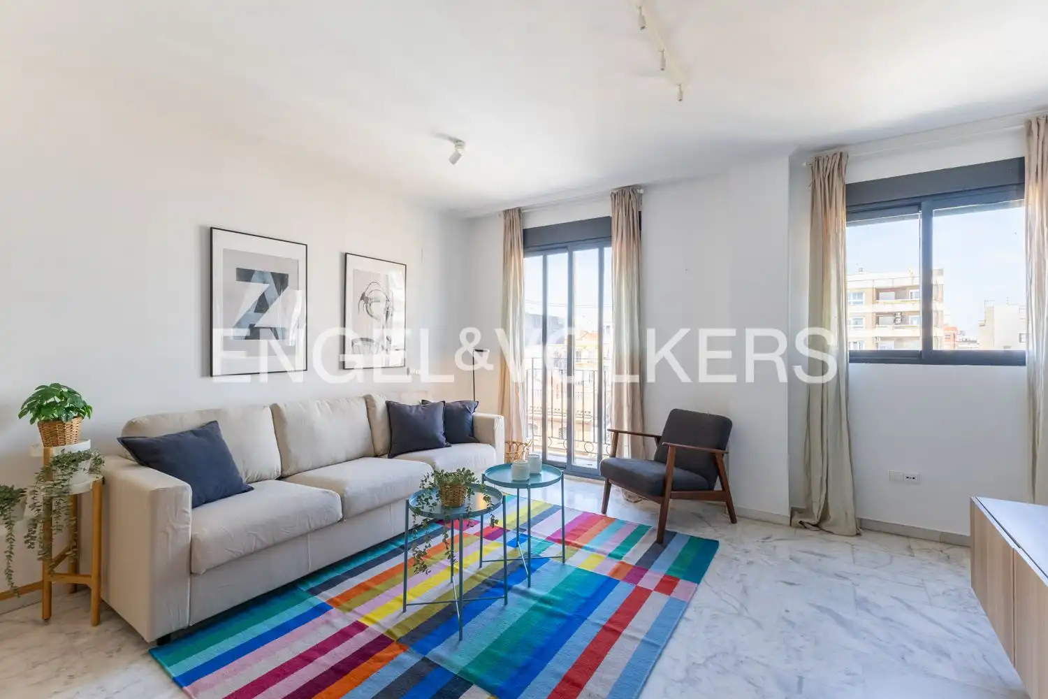 Wohnzimmer von Dachboden zur Miete in Valencia mit Klimaanlage, Heizung und Terrasse