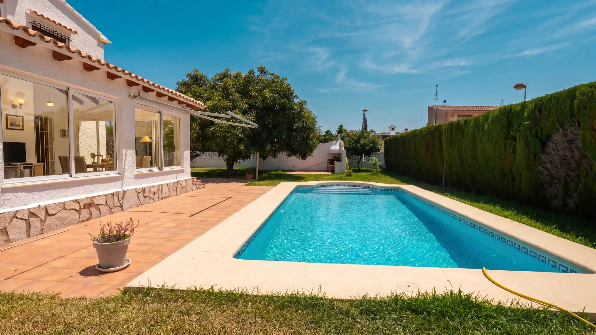 Piscina de Casa o xalet de lloguer en Els Poblets amb Aire condicionat, Jardí privat i Terrassa