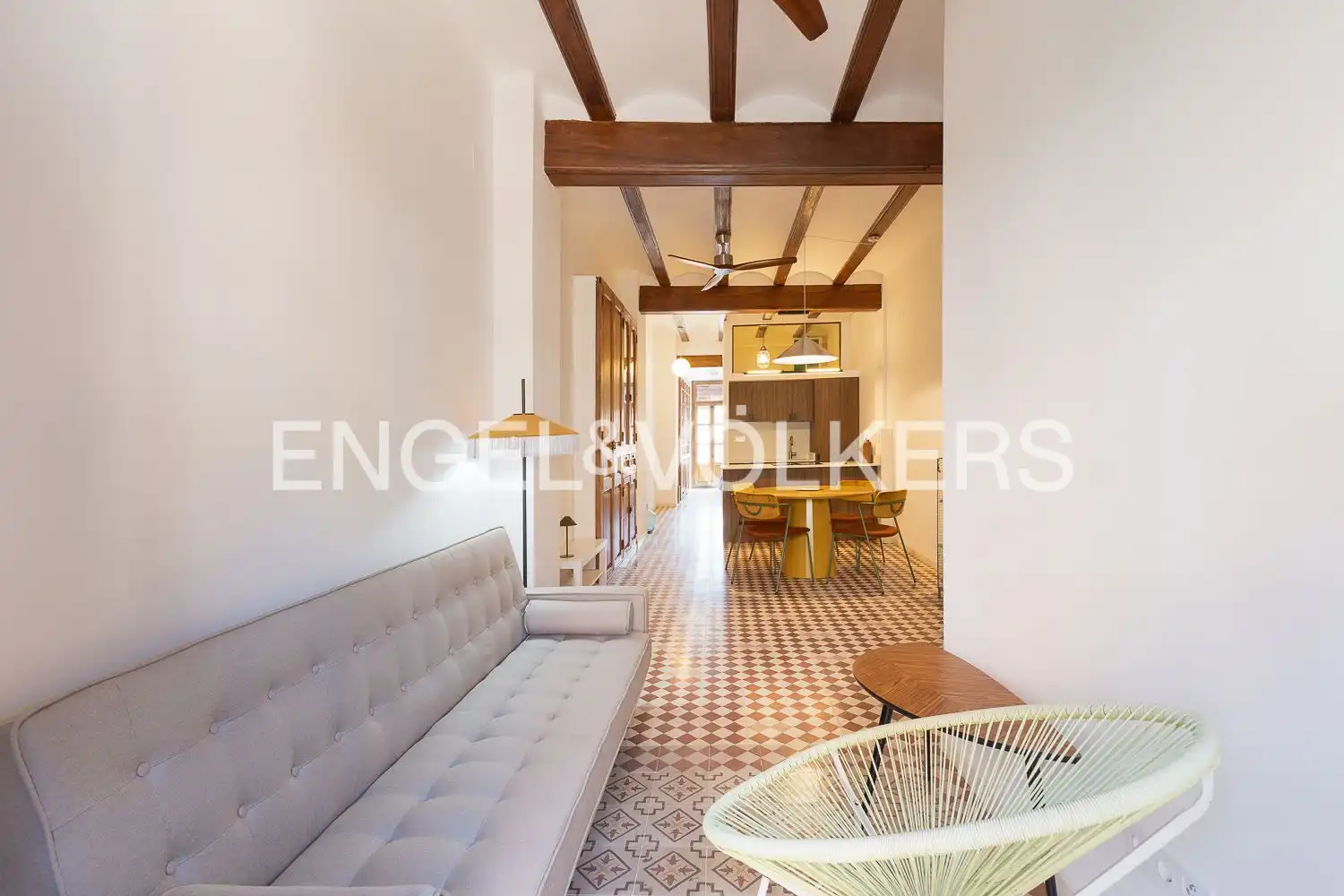 Wohnzimmer von Wohnung zur Miete in Valencia mit Heizung und Balkon