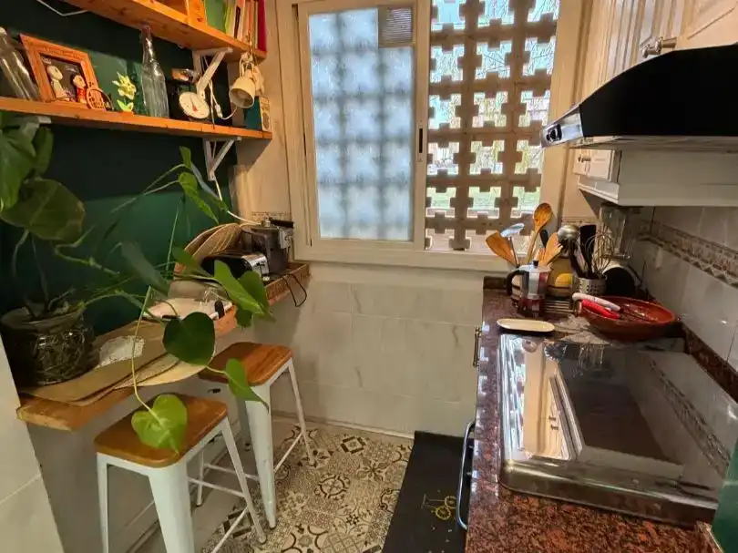 Kitchen of Flat for sale in Vilanova i la Geltrú  with Air Conditioner, Swimming Pool and Balcony