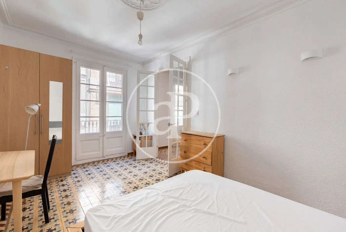Schlafzimmer von Wohnung zur Miete in Barcelona mit Klimaanlage, Heizung und Möbliert