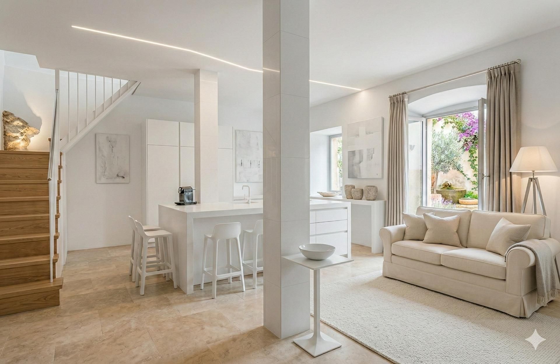 Sala de estar de Casa adosada en venta en Mieres (Asturias) con Calefacción y Amueblado