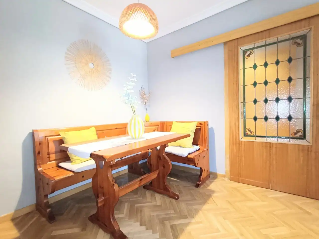 Dining room of Flat for rent in Madrid  with Heating, Parquet flooring and Terrace