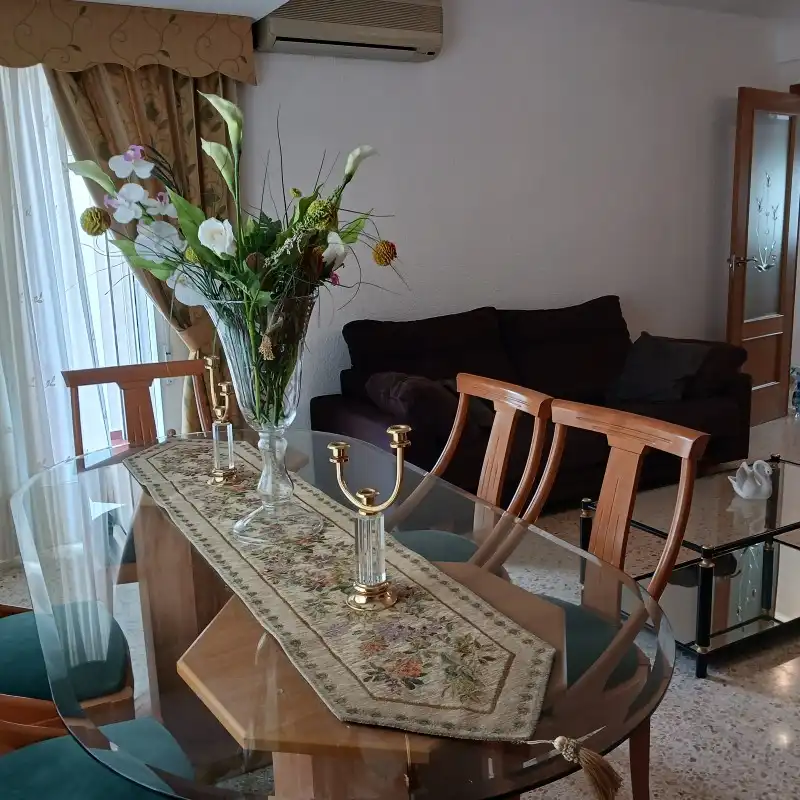 Dining room of Flat for rent in Gandia  with Air Conditioner, Terrace and Furnished