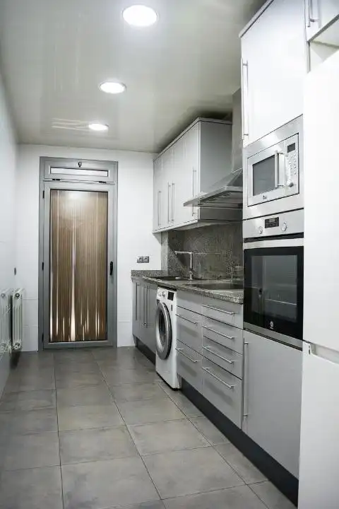 Kitchen of Flat for sale in Badalona  with Air Conditioner, Heating and Parquet flooring