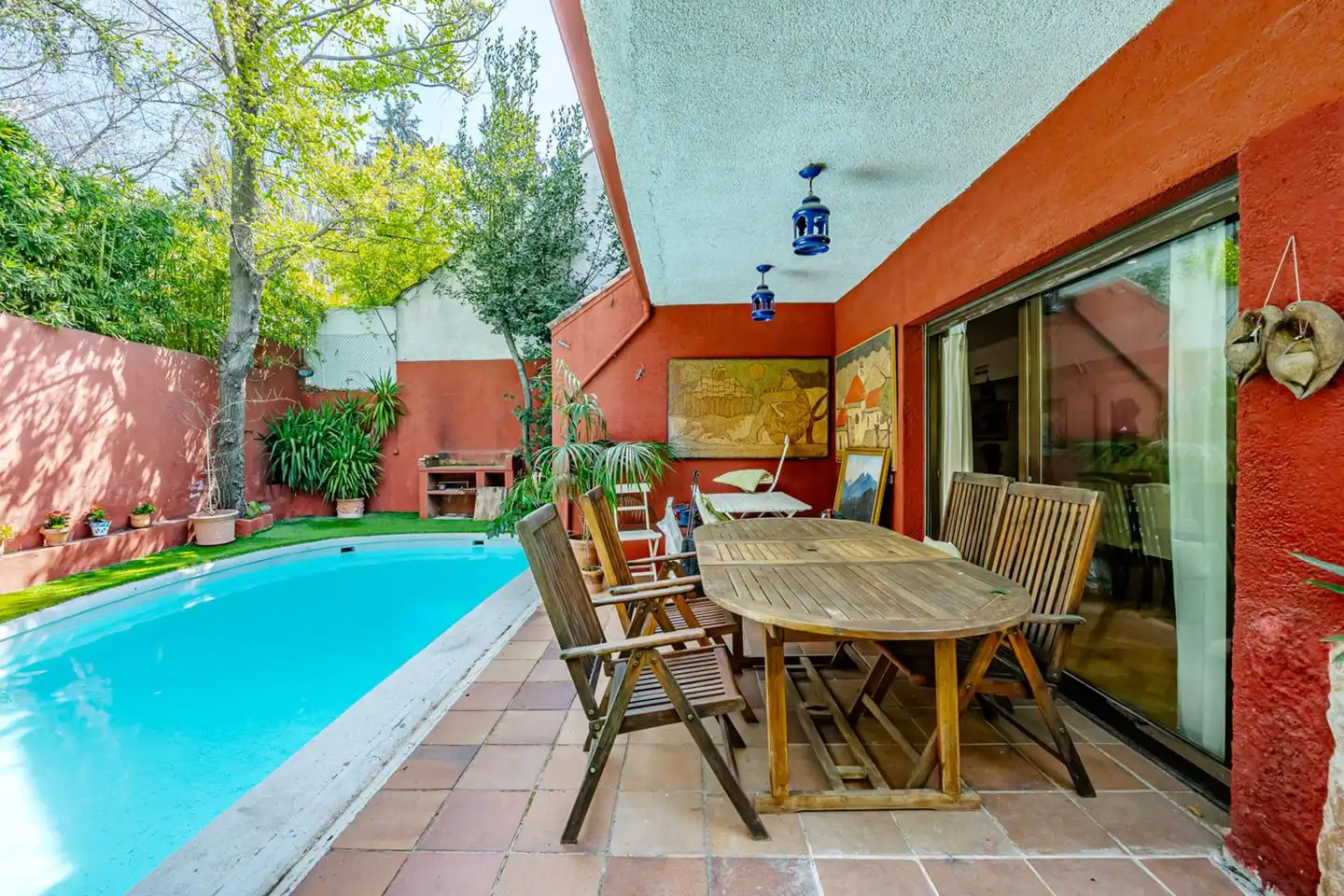 Terraza de Casa adosada en venta en Madrid con Calefacción, Jardín privado y Piscina