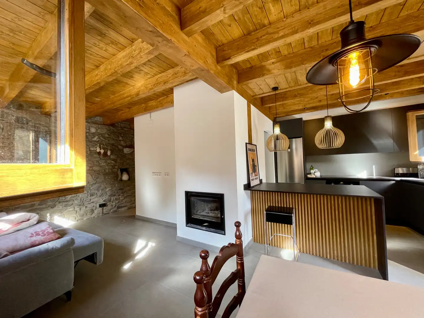 Sala de estar de Finca rústica en venta en Setcases con Calefacción, Parquet y Trastero