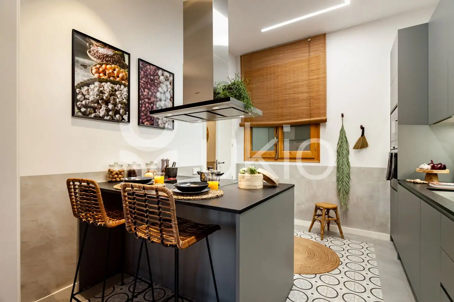 Cocina de Apartamento de alquiler en Barcelona con Aire acondicionado, Calefacción y Amueblado
