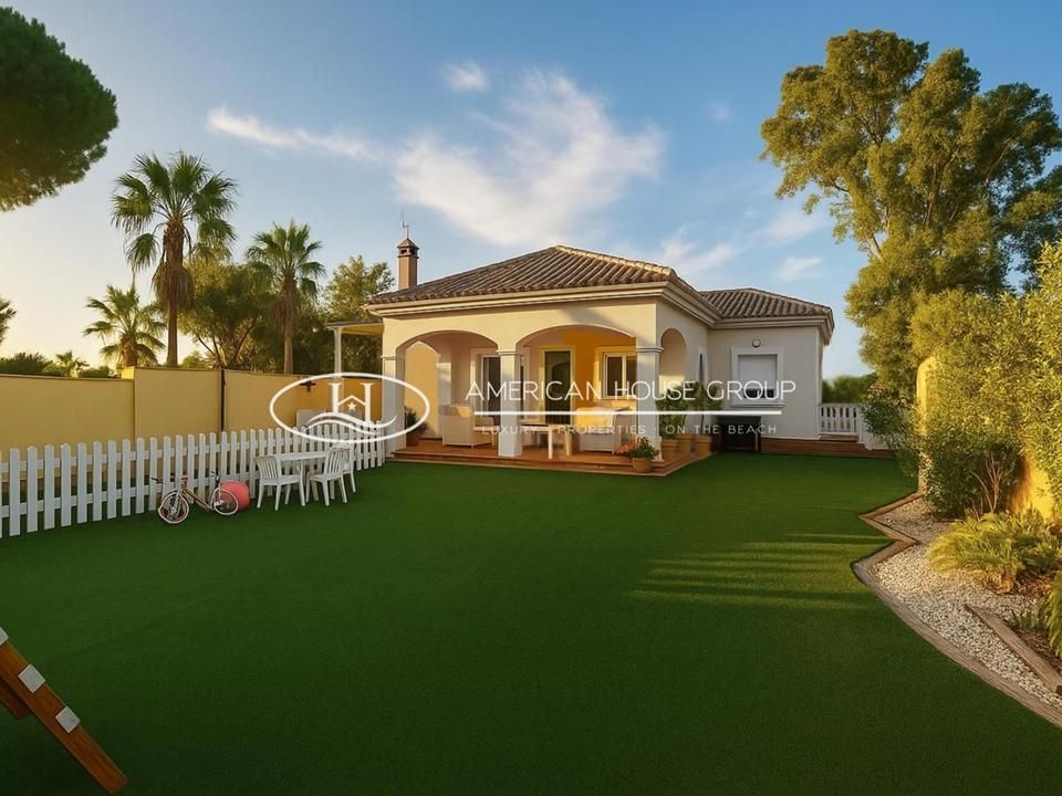 Vista exterior de Casa o xalet en venda en Chiclana de la Frontera amb Aire condicionat, Jardí privat i Terrassa