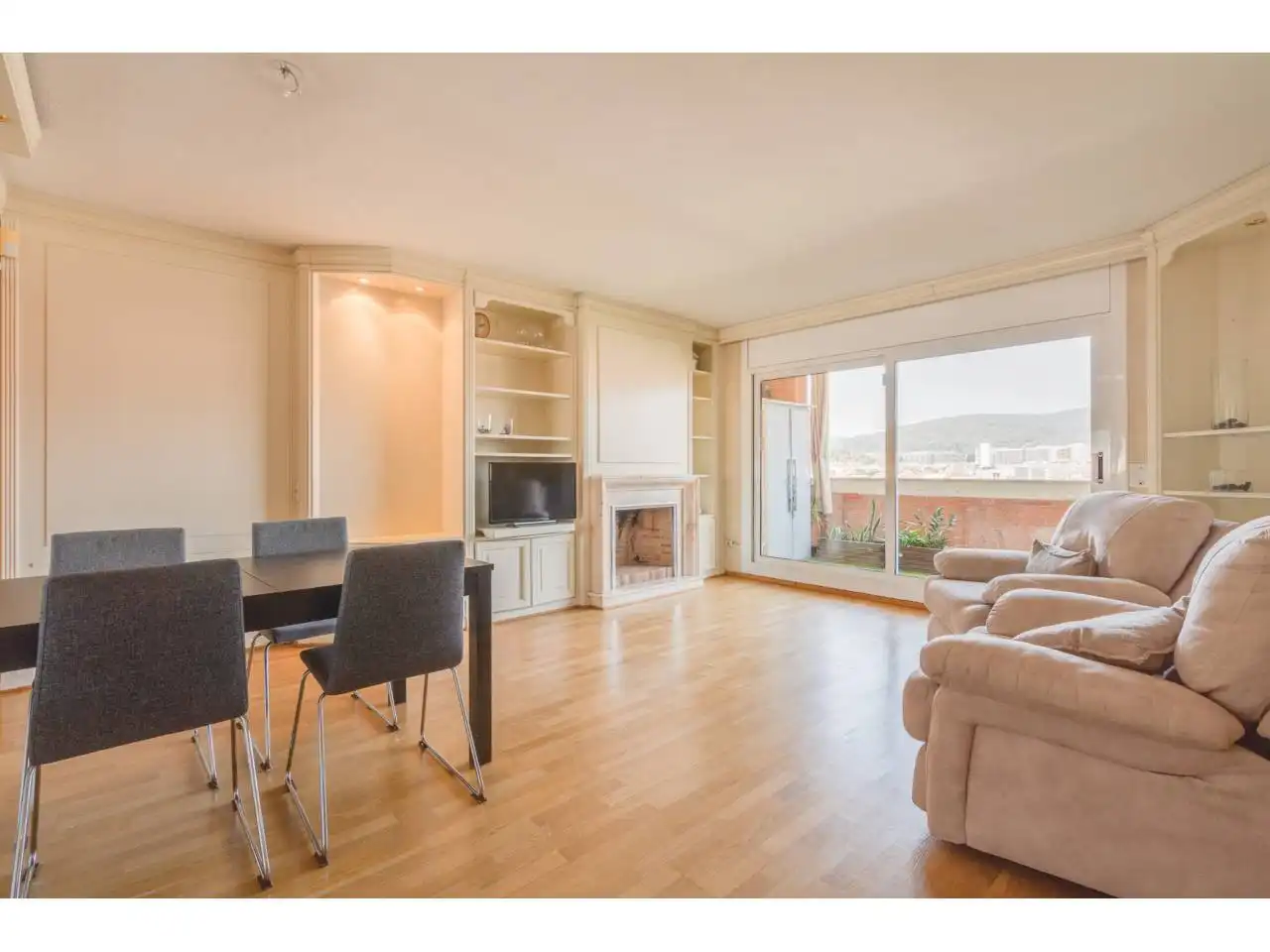 Living room of Duplexes for sale in Terrassa  with Heating, Parquet flooring and Terrace