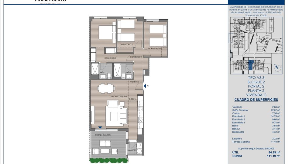 Foto 1 de Piso en venta en Avenida Hermandad Oracion en el Huerto, 22, El Juncal - Vallealto, Cádiz