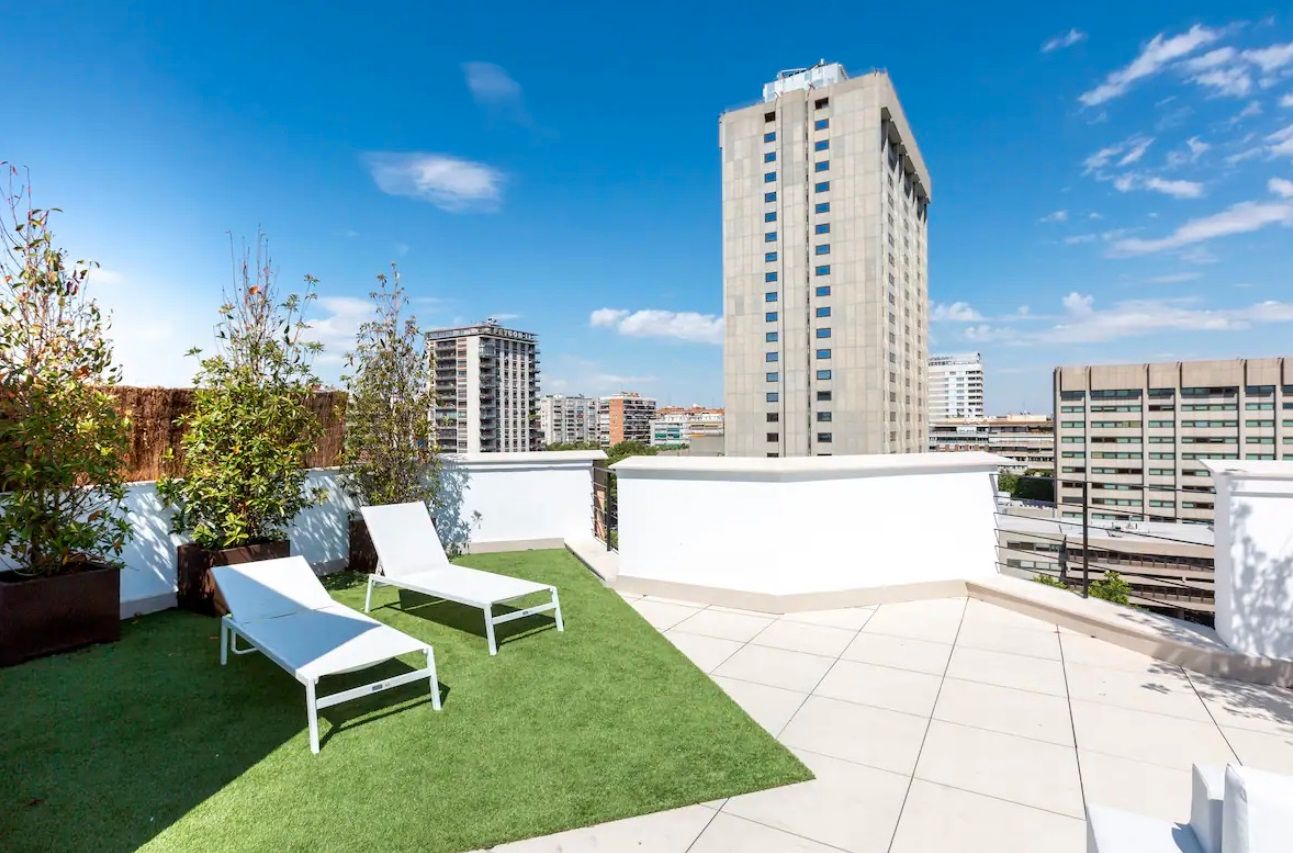 Terrace of Apartment to rent in  Madrid Capital  with Air Conditioner, Heating and Parquet flooring