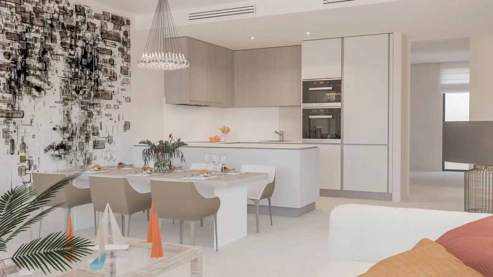 Cocina de Apartamento de alquiler en Estepona con Aire acondicionado, Calefacción y Internet
