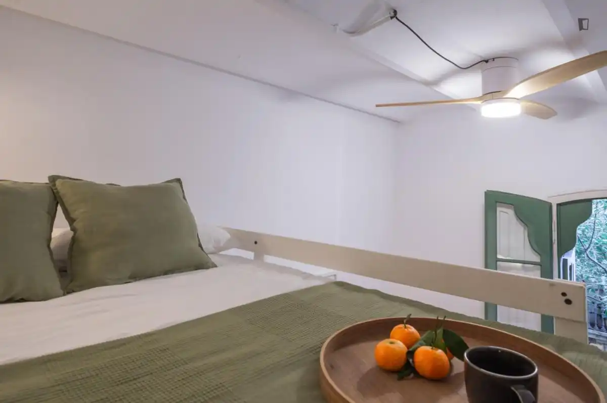 Schlafzimmer von Wohnungen zur untervermieten in  Palma de Mallorca mit Möbliert, Ofen und Waschmaschine