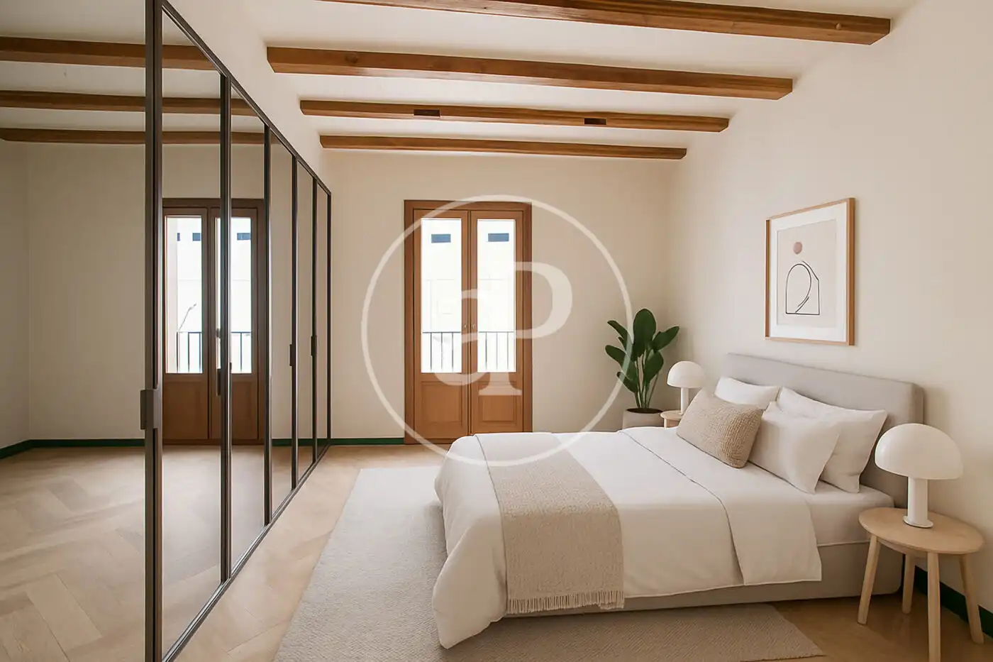 Schlafzimmer von Dachboden zum Verkauf in Barcelona mit Klimaanlage, Heizung und Terrasse