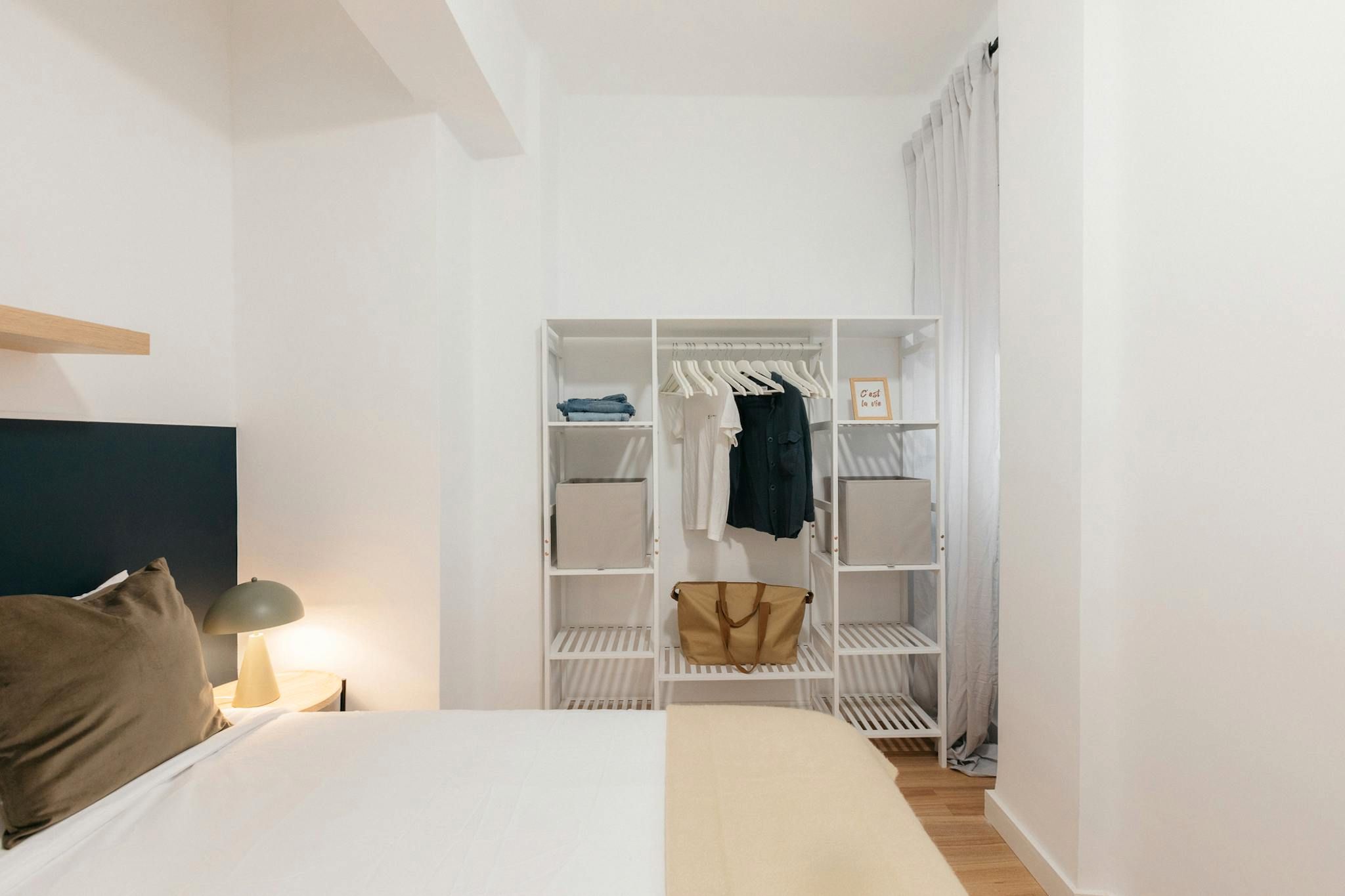 Bedroom of Flat to share in  Valencia Capital  with Air Conditioner, Furnished and Internet