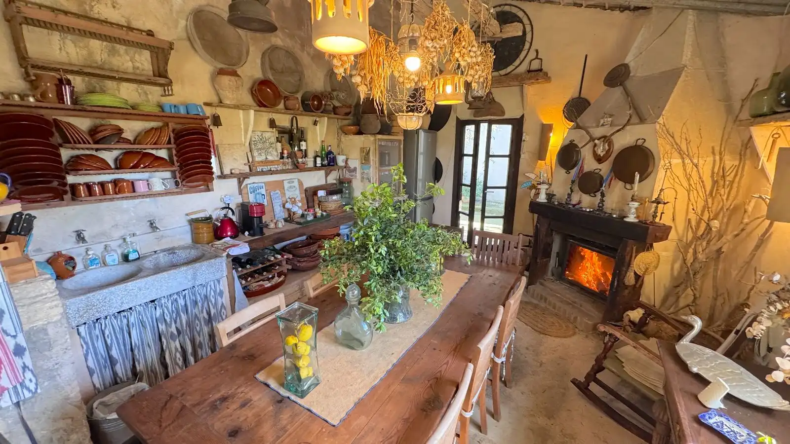 Comedor de Finca rústica en venta en Santa María del Camí con Calefacción, Jardín privado y Terraza