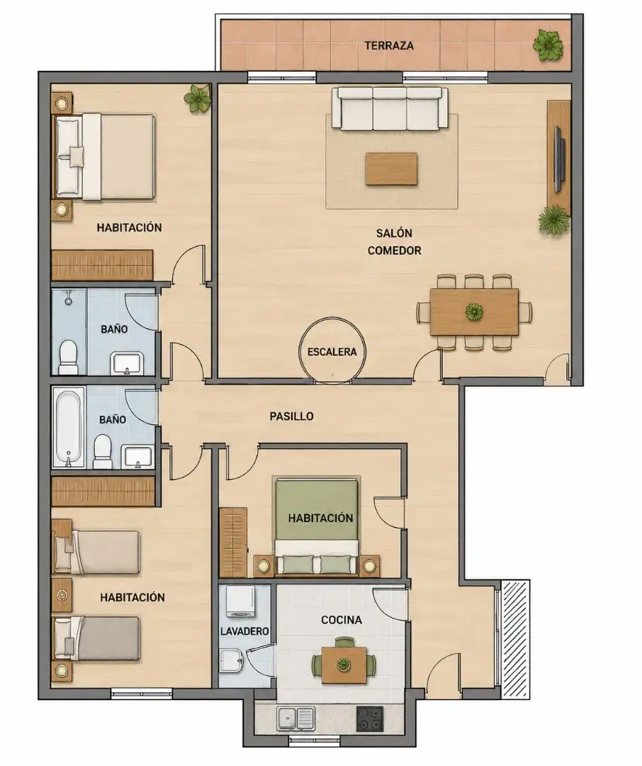 Maisonette zum Verkauf in Cornellà de Llobregat mit Klimaanlage, Parkett und Terrasse