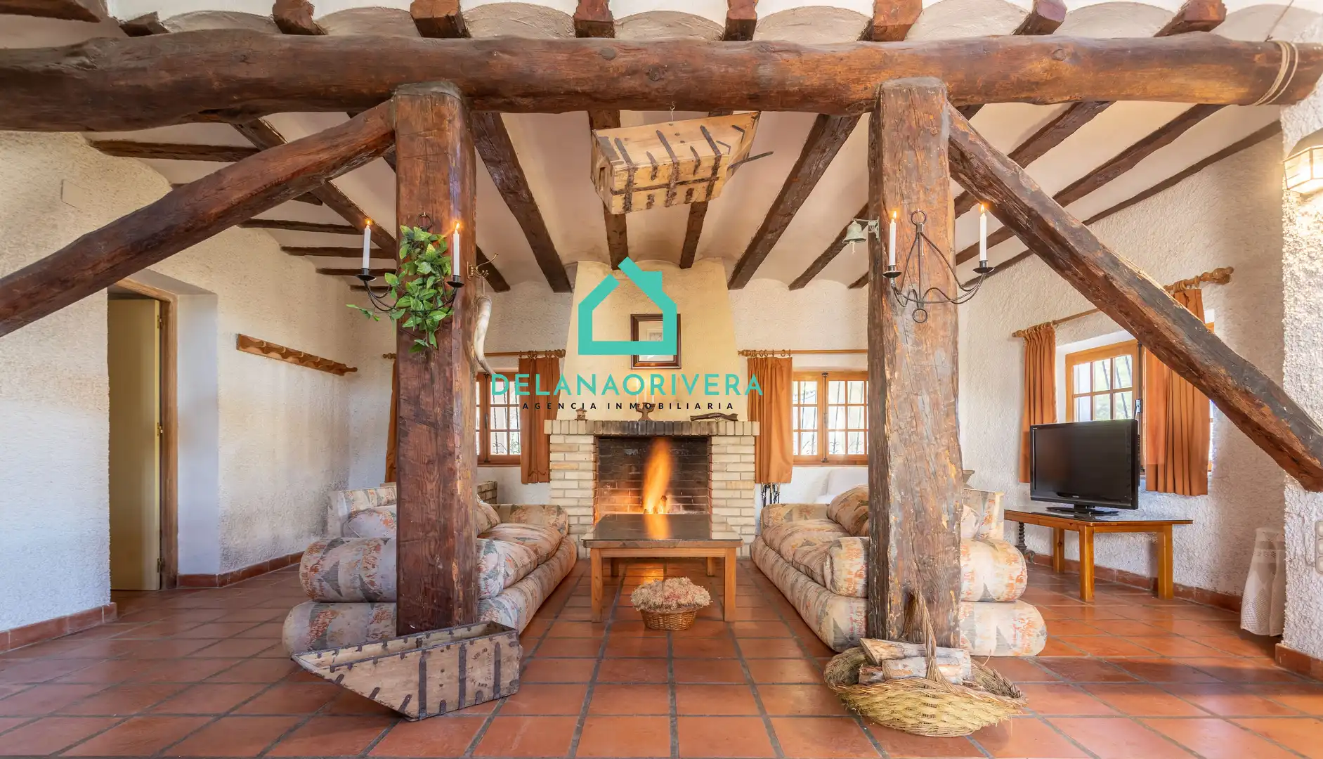 Living room of Country homes for rent in Villamalea  with Private garden, Terrace and Swimming Pool
