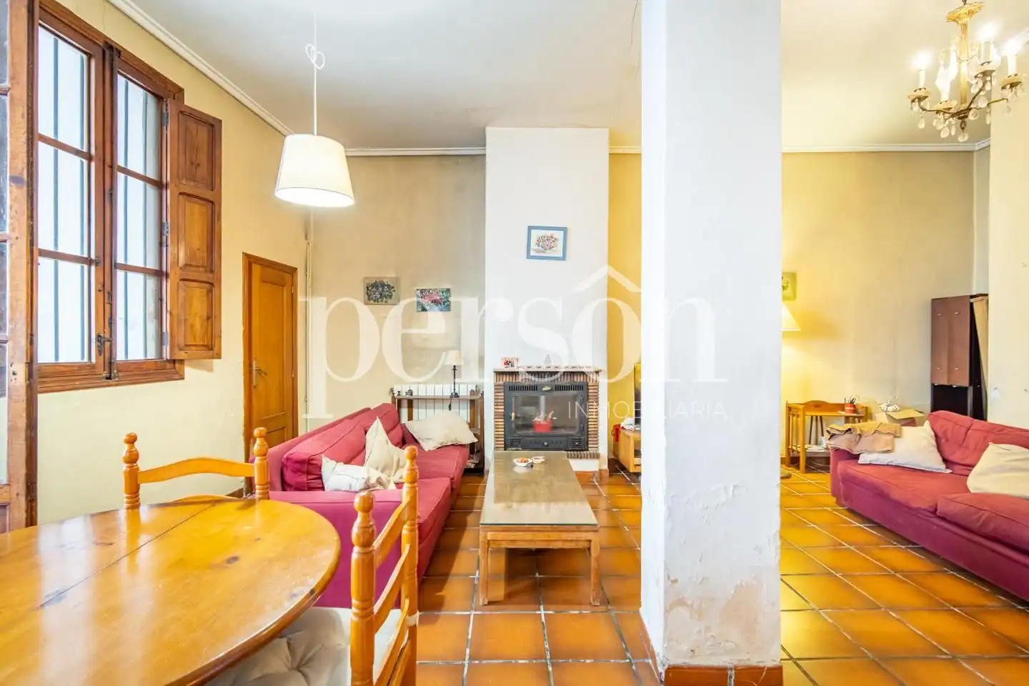Sala d'estar de Casa o xalet en venda en Rocafort amb Aire condicionat, Jardí privat i Terrassa