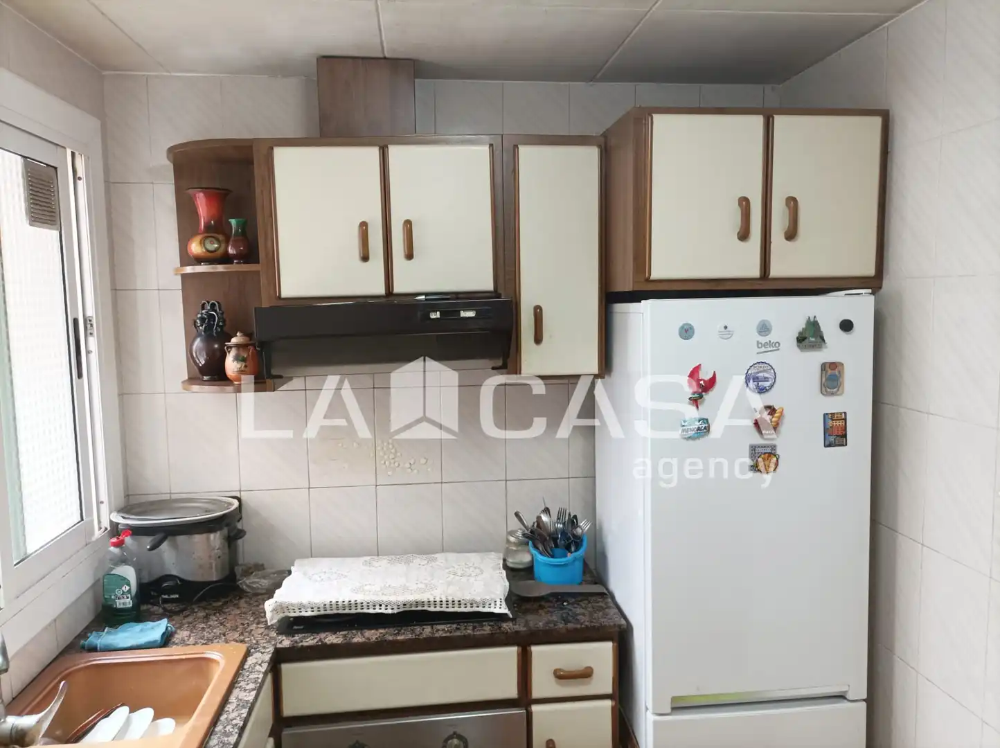 Kitchen of Flat for sale in Santa Coloma de Gramenet  with Air Conditioner, Furnished and Balcony