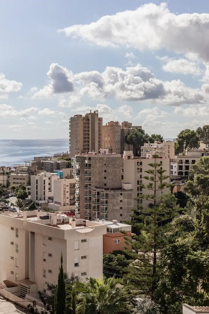 Vista exterior de Àtic en venda en  Palma de Mallorca amb Aire condicionat, Terrassa i Piscina
