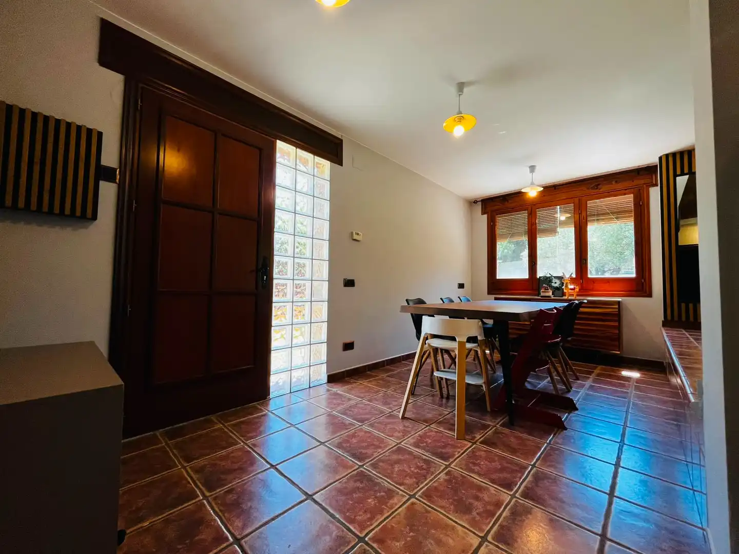 Dining room of Houses for rent in Sant Martí de Llémena  with Air Conditioner, Heating and Private garden