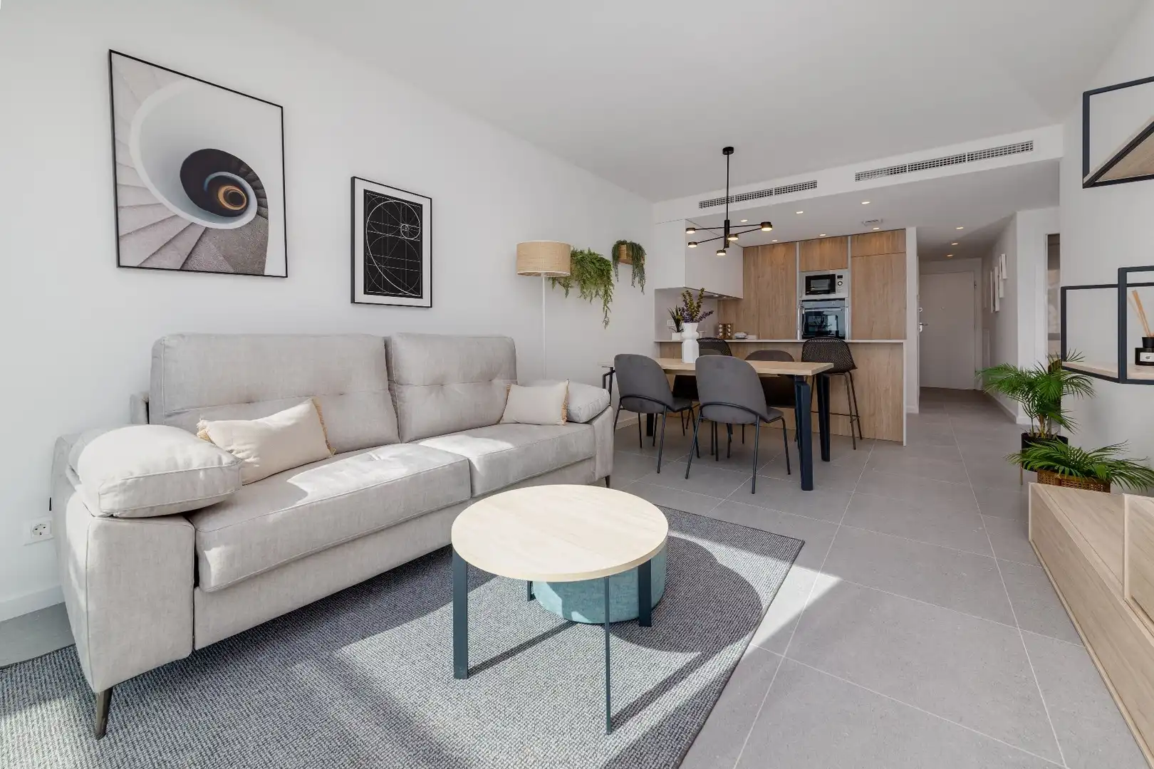 Wohnzimmer von Wohnungen zum Verkauf in Villajoyosa / La Vila Joiosa mit Klimaanlage, Heizung und Terrasse