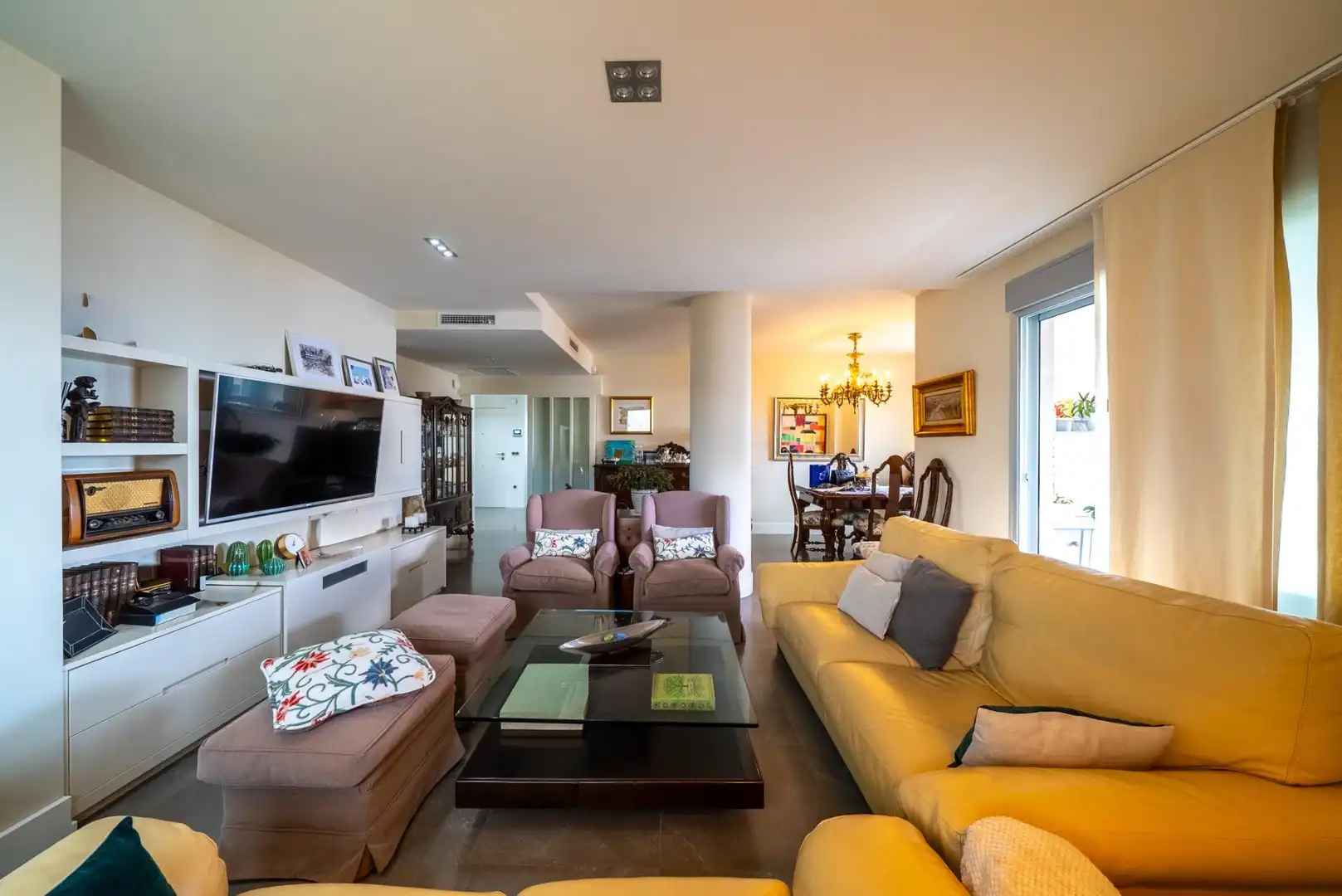 Sala de estar de Apartamento en venta en Villajoyosa / La Vila Joiosa con Aire acondicionado, Trastero y Amueblado