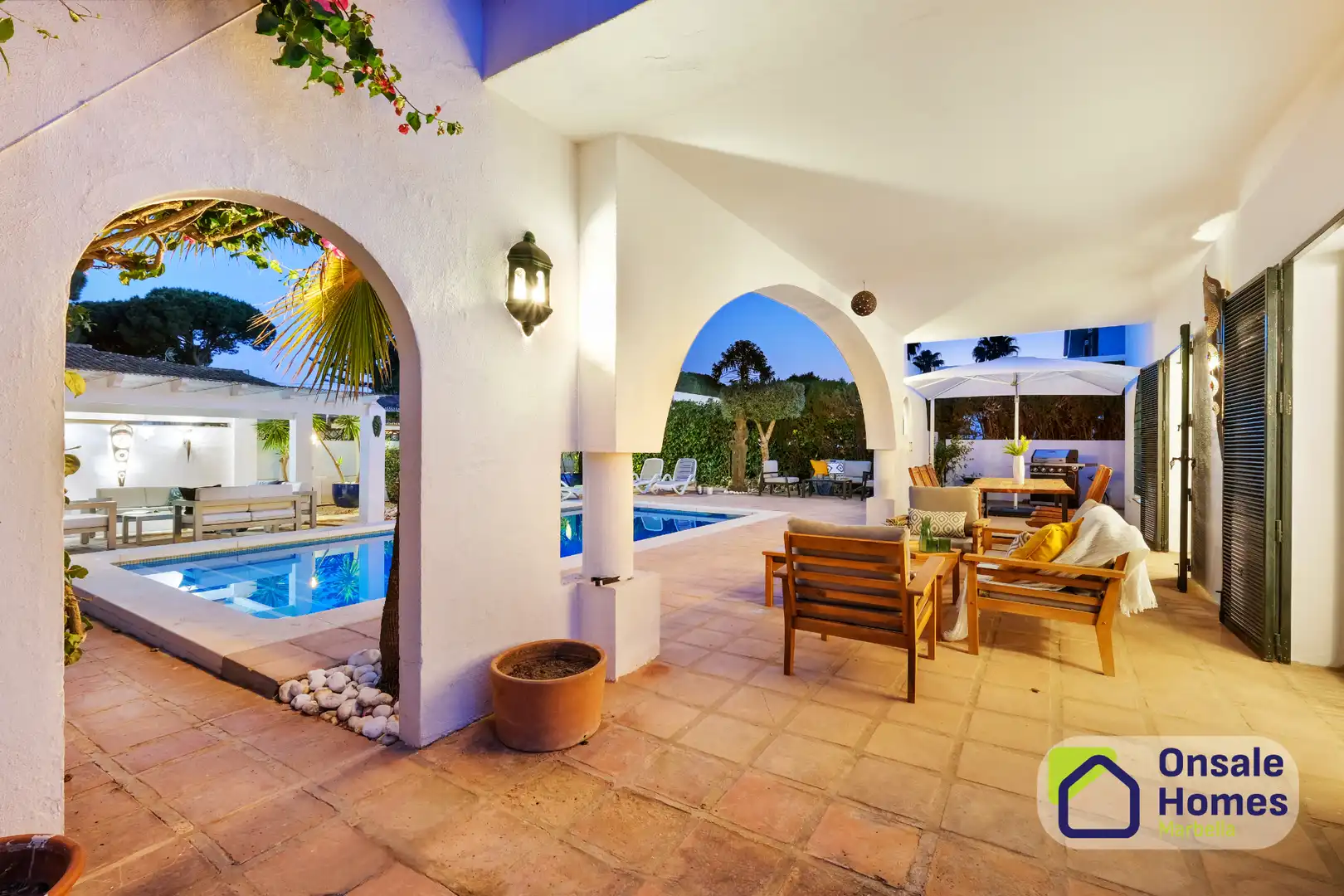 Terraza de Casa o chalet en venta en Marbella con Aire acondicionado, Jardín privado y Terraza