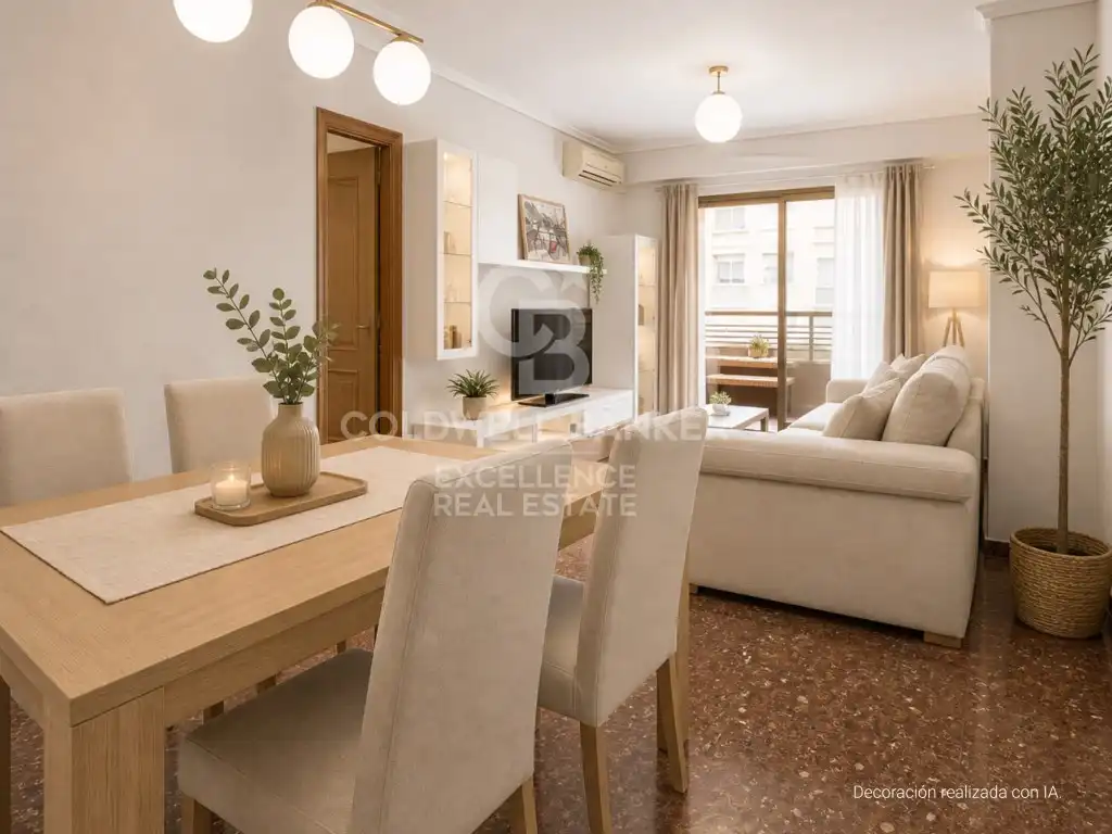 Wohnzimmer von Wohnung zum Verkauf in Valencia mit Klimaanlage, Terrasse und Balkon