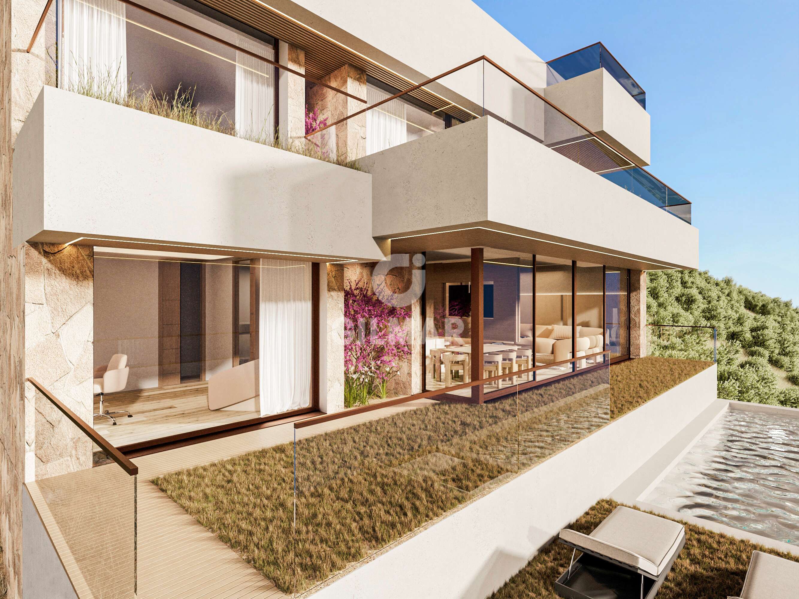 Vista exterior de Casa o xalet en venda en Benalmádena amb Calefacció, Jardí privat i Piscina